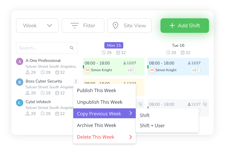 smart shift scheduling for checkpoint tour system